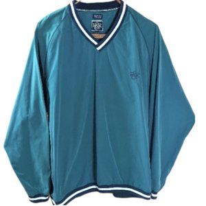 Men's R&R Pro Pullover Windbreaker Blue/Green Sport Tennis - Large
